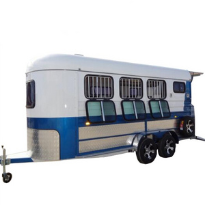 Australia standard angle load  3 horse trailer float with aluminium windows door and ramp