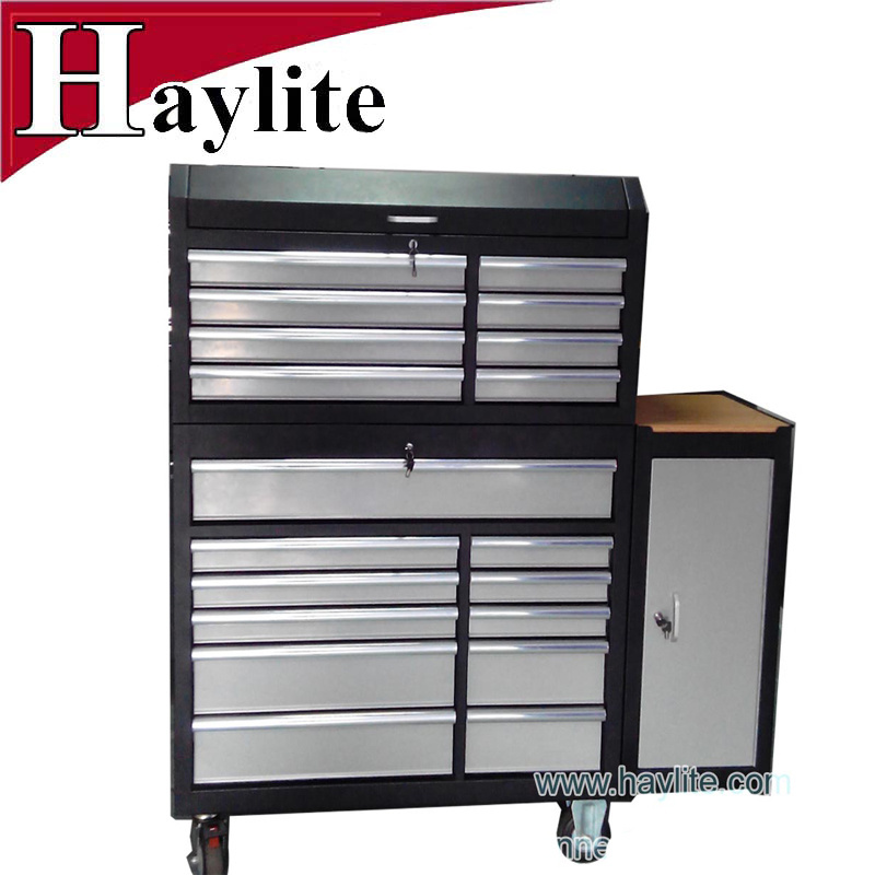 stainless steel tool master chest & cabinet with bamboo top