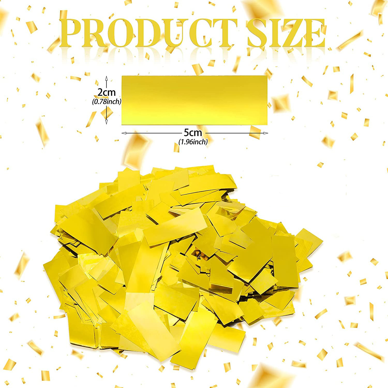 2*5 cm  Large Metallic Confetti Gold Foil Confetti Bag Perfect for New Years