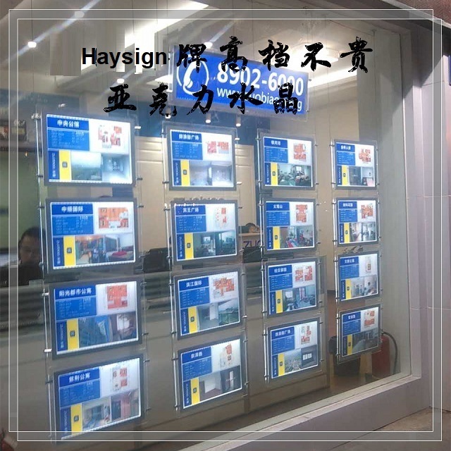 A4-A0 Crystal Light Box Frame Real Estate Agent Led Window Display