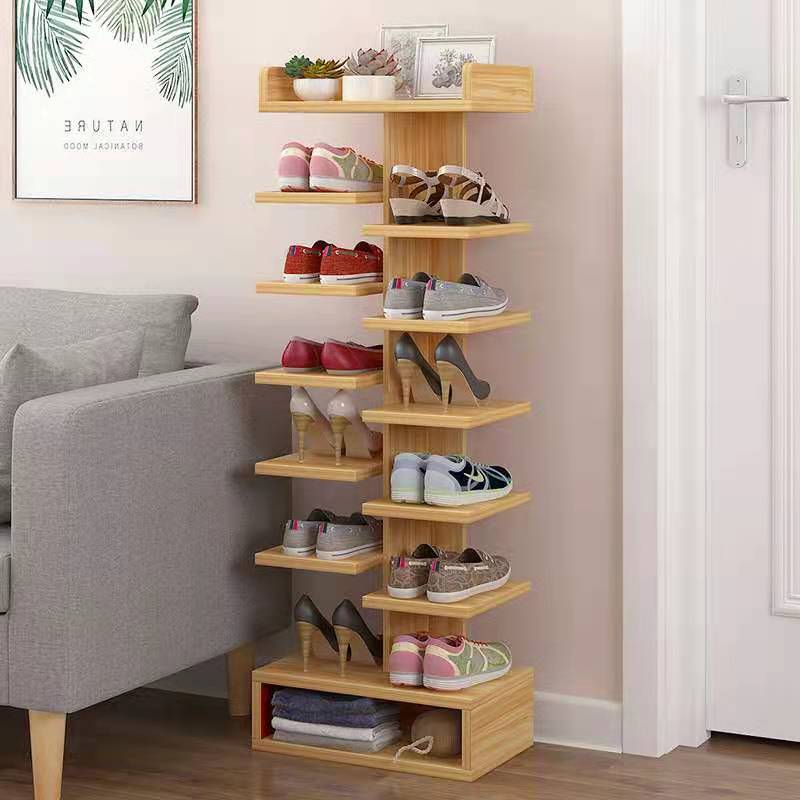 Home Furniture Wooden Shoe Rack Doorway Large Capacity Shoe Rack