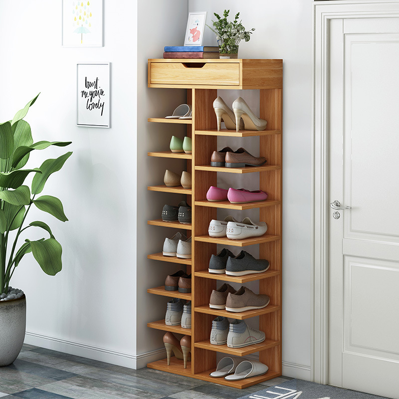 Economical Simple wooden shoe rack for household use  space-saving shoe cabinet storage rack