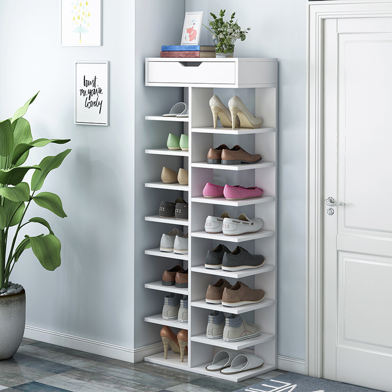 Economical Simple wooden shoe rack for household use  space-saving shoe cabinet storage rack