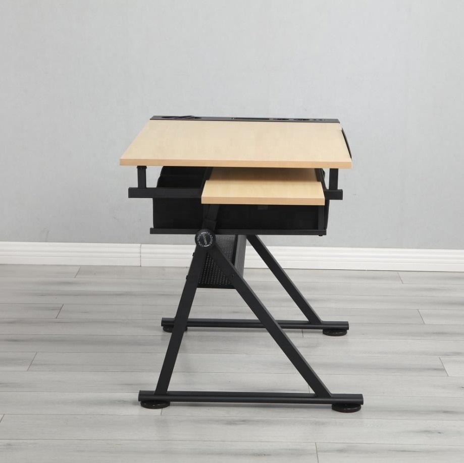 Retailable wooden height adjustable  professional  drafting table for architects school drawing desk