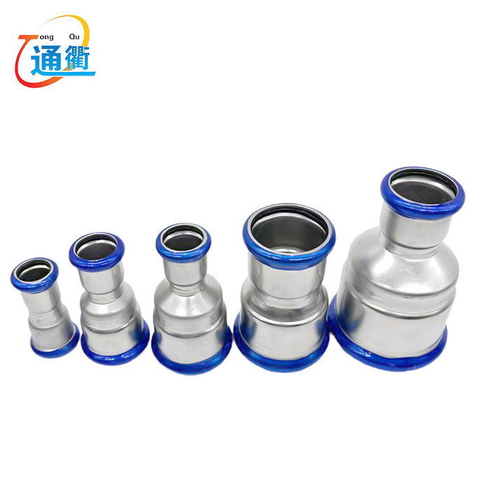 Stainless Steel Press reducer coupling M/V profile plumbing fitting for water pipeline