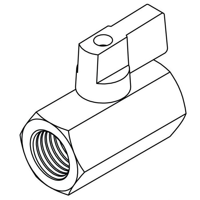 Stainless steel AISI 316 BSP MINI exagonal ball valve