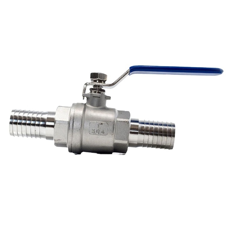 OEM Customized 2pc 304/304L/316/316L material stainless steel ball valve 1000wog 2000wog hose barb ball valve