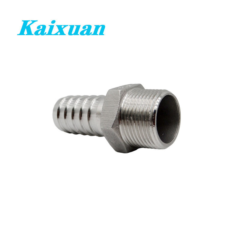 ss304 316 stainless steel pipe fitting male threaded hose nipple