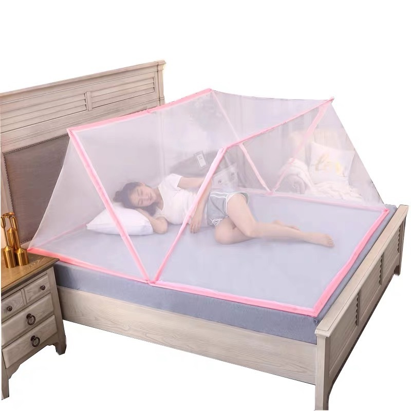 Custom Offer Mosquito Nets Canopy Folded Portable Blue For King Size Beds