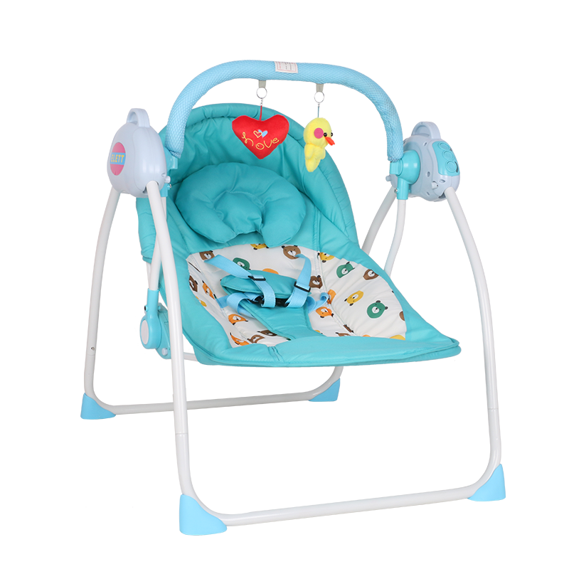 Vibrating plastic folding baby bouncer and toddler rocker chair