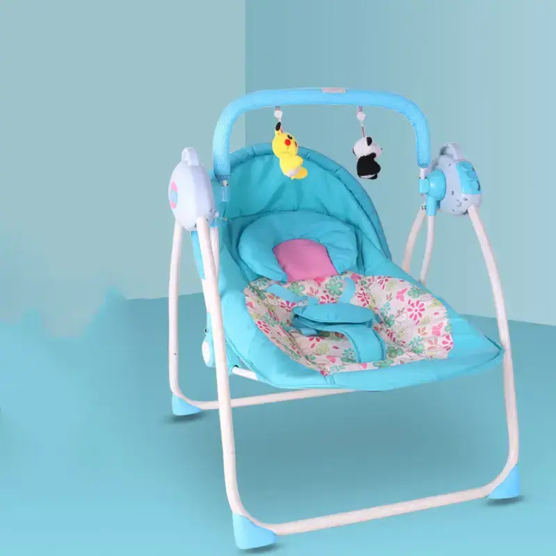 Vibrating plastic folding baby bouncer and toddler rocker chair