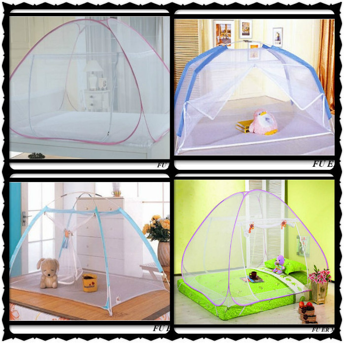 Blue Free Installation Umbrella Polyester Mosquito Net Tent for Bed