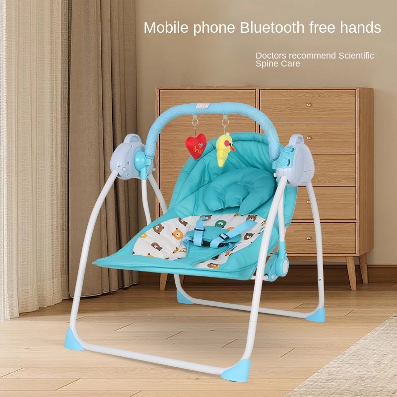 Vibrating plastic folding baby bouncer and toddler rocker chair