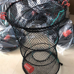 Mesh folding lobster crab crawfish shrimp trap cage fishing net 25*45cm