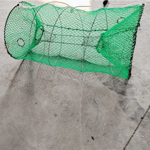 70x130cm  70x140cm Green Mesh Spring Folding Crab Fishing Pot Loaded Black Cod Fish Traps for Alaska with bait jars Turbot pot