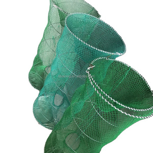 Fishing cast net 70140cm green color spring pot loaded black cod fish traps for usa