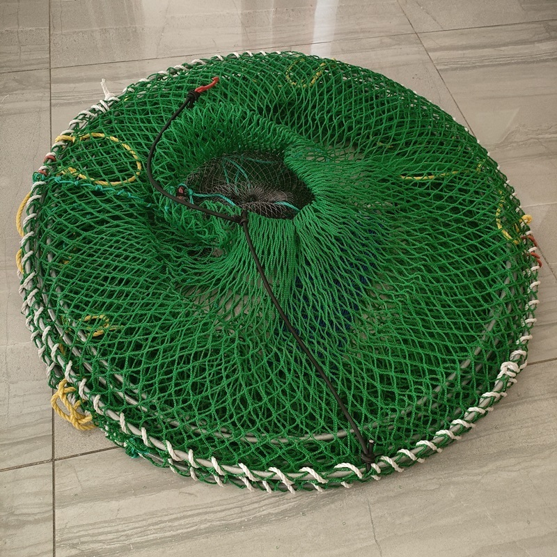 Excellent folding Large size 80*160cmstainless steel wire crab trap round lobster minnow marten cage trap