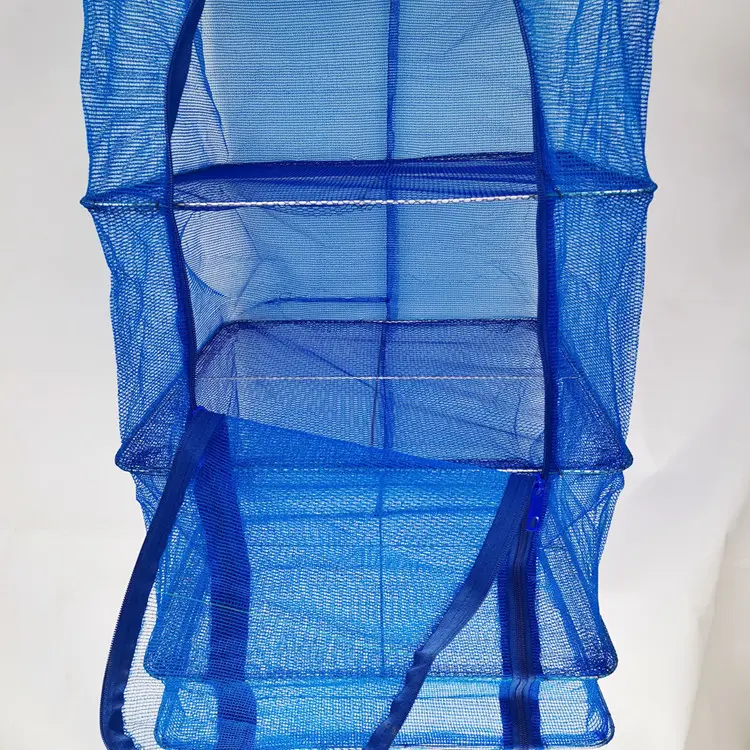 Hydroponic Herb Plant Vegetable Fruit Fish Drying Net Hanging Multi Layer Foldable Waterproof Black Nylon Mesh Drying Net