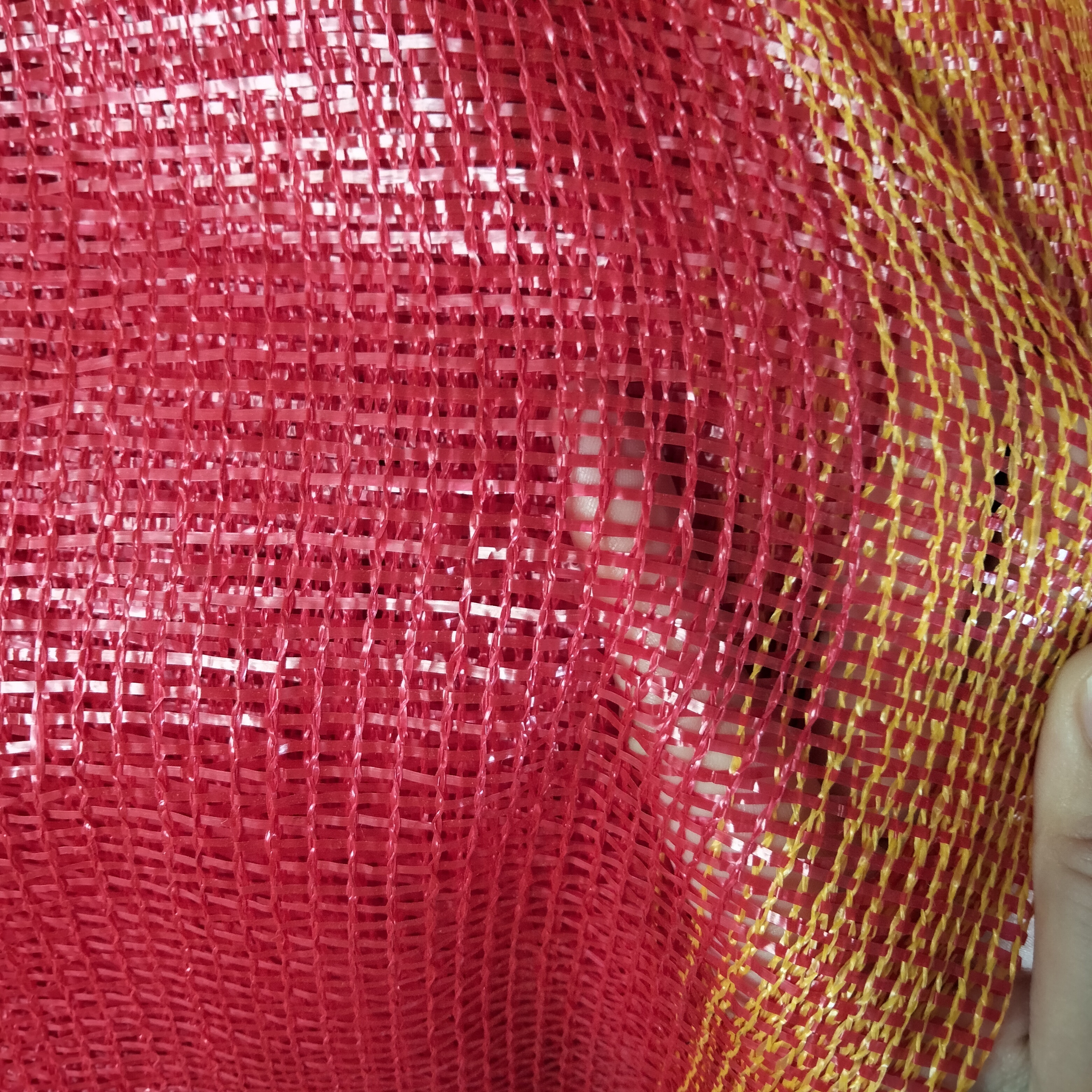 25kg 50kg Red color pp material drawstring mesh bags for oranges lemon fruit