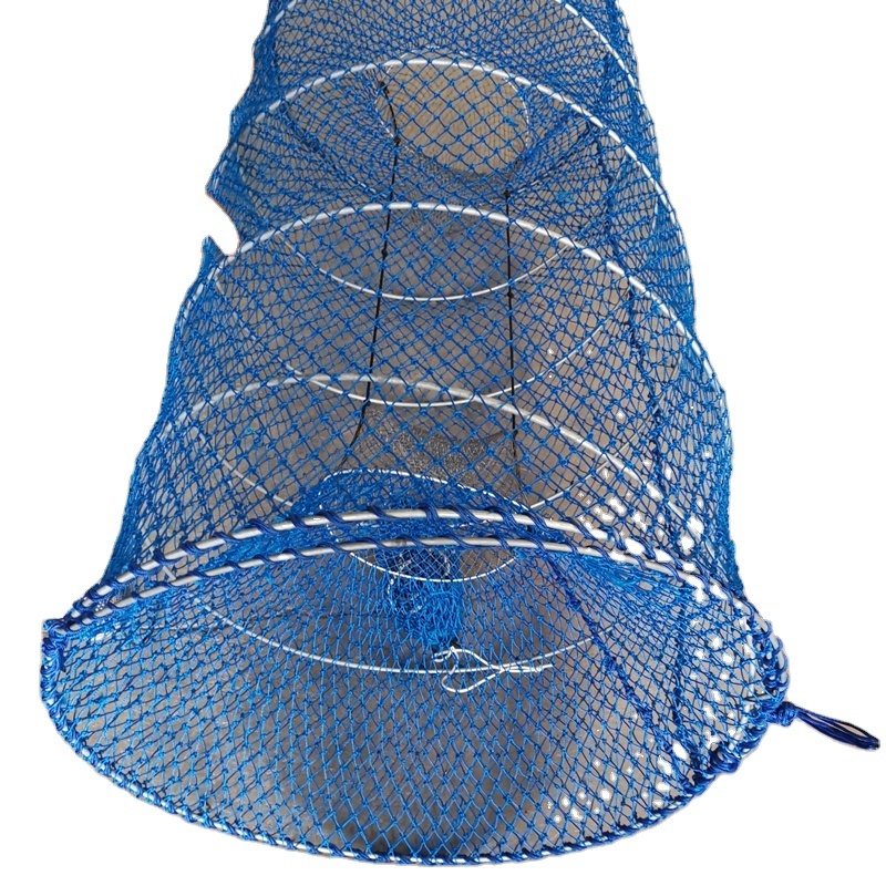 70x140cm 76*160cm Green Mesh Spring Folding Crab Fishing Pot Loaded Black Cod Fish Traps for Alaska with bait jars Turbot pot