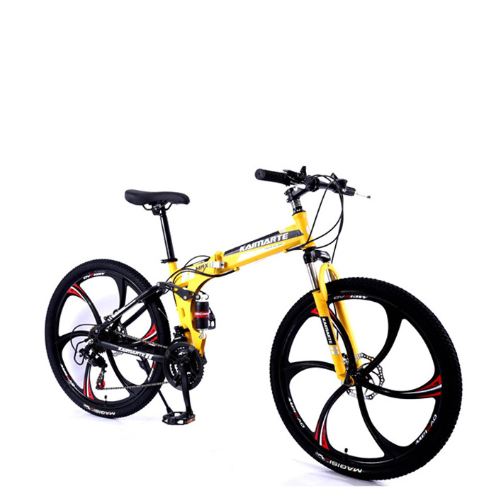 Hot Selling Folding Bicycle Un Velo Folding student Bike MTB With Aluminum Alloy And High Carbon Steel Frame double suspension