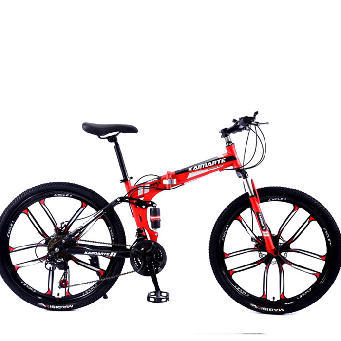 Hot Selling Folding Bicycle Un Velo Folding student Bike MTB With Aluminum Alloy And High Carbon Steel Frame double suspension