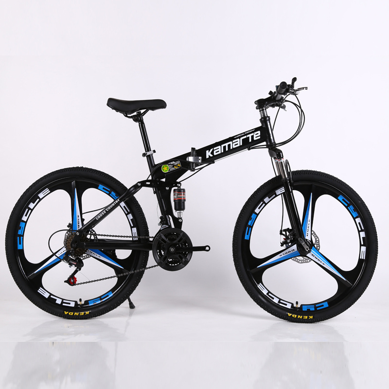 Sports cycles Folding Mountain Bike 27 Speed 26 Inch Folding Bike Double Alloy Shock Shimano KAIMARTE Mountain Bike