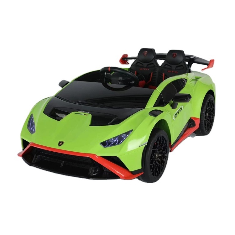 2023 New Launch Genuine Authorized Lamborghini 12V Dual Drive Motor Bluetooth Remote Control Kids Electric Car Ride On Car