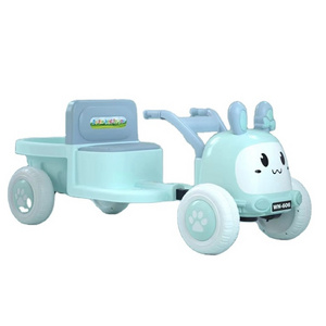 New Design 12V Battery Dual Drive Children's Electric Tow Truck Ride on Car Kids Electric Trailer