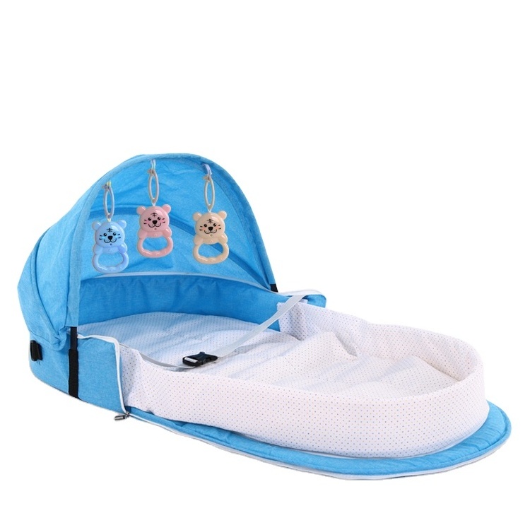 2023 New Portable Travel Diaper Bag Baby Bed Mommy Backpack Bag Mom Carry Crib Stroller Hanging Bags With Toys And Mosquito Net