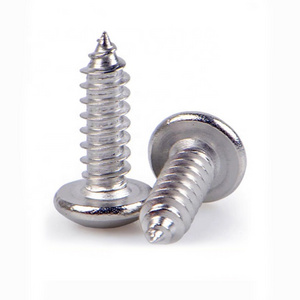 High quality low price DIN7981 304 stainless steel self tapping screws pan head screw m4x20 for metal plastic