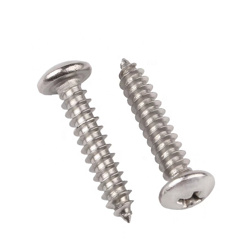 High quality low price DIN7981 304 stainless steel self tapping screws pan head screw m4x20 for metal plastic