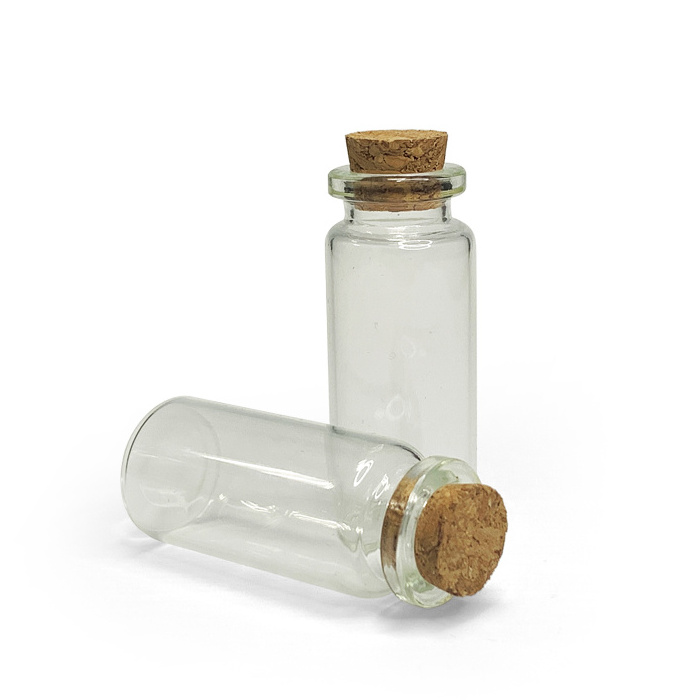 Hot sale Cork bottle 3ml 4ml 5ml 6ml 7ml 8ml 10ml 15ml small drift bottle mini empty wishing glass vial bottle