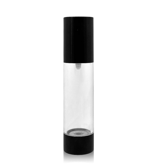 Wholesale Luxury Plastic vacuum Airless Pump Bottle Black 30ml 15ml50ml 80ml 100ml120ml For Skin Care Lotion Cosmetics Packaging