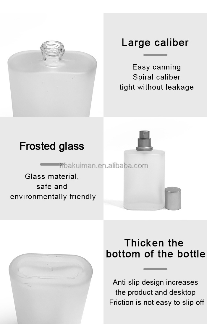 Wholesale Round Square Matte Spray Bottle 30ml 50ml 100ml Luxury Frosted Glass Perfume Bottle