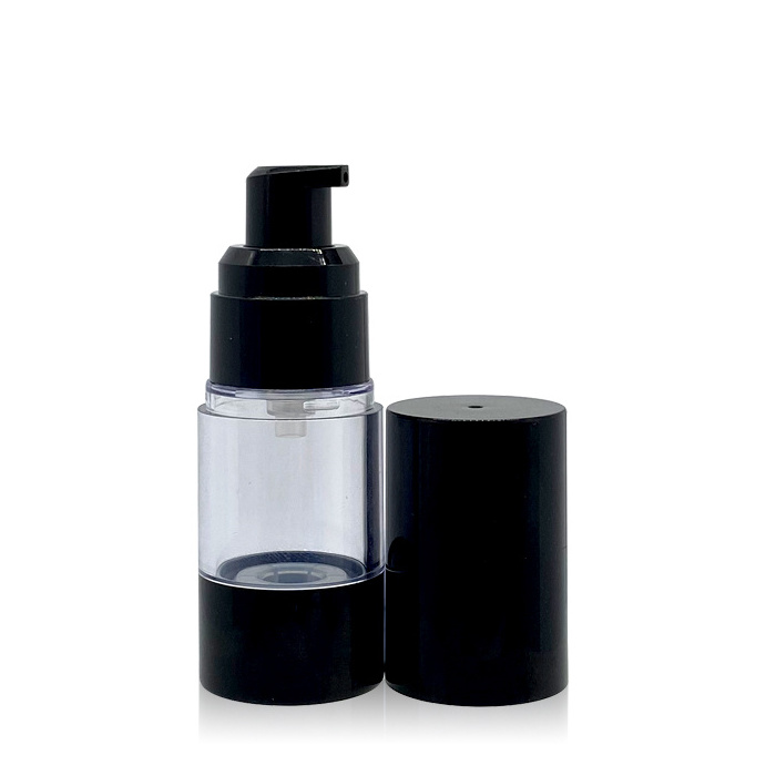 Wholesale Luxury Plastic vacuum Airless Pump Bottle Black 30ml 15ml50ml 80ml 100ml120ml For Skin Care Lotion Cosmetics Packaging