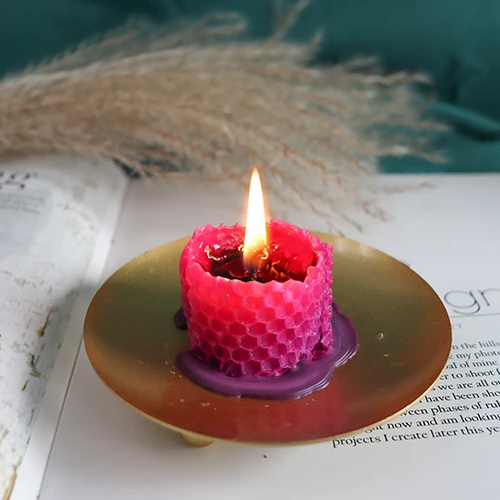 Wholesale hand rolled beeswax colorful scented natural beeswax pillar candles