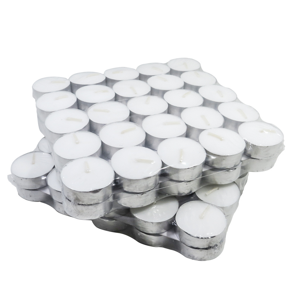 Israel 3 hours white tea candles100 unscented aluminum cup 4 hrs 8 hrs tealight candles factory