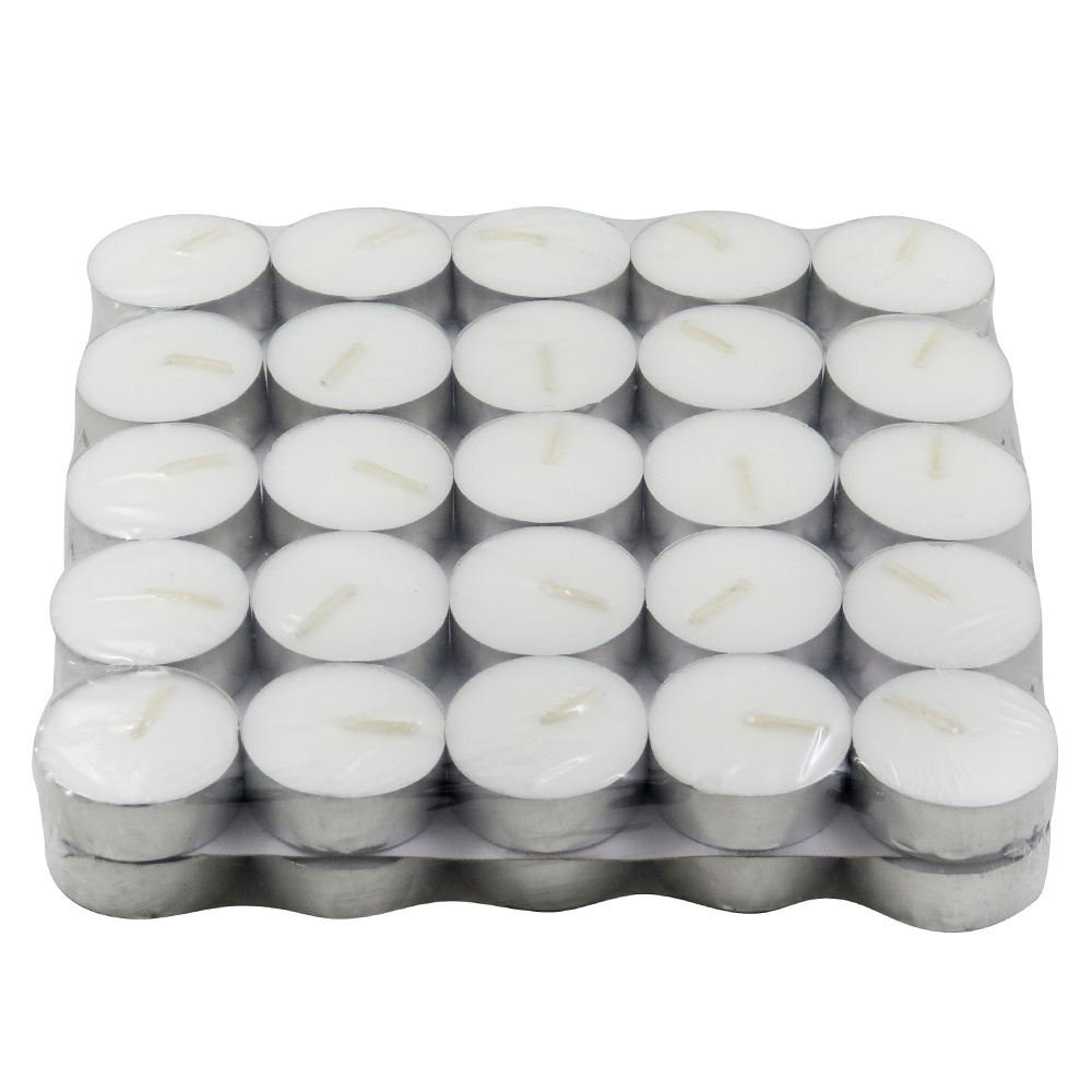 Wholesale Cheap White Unscented Paraffin Wax Long Burning Lasting Tea Lights Daily Tealight Candles for home decoration