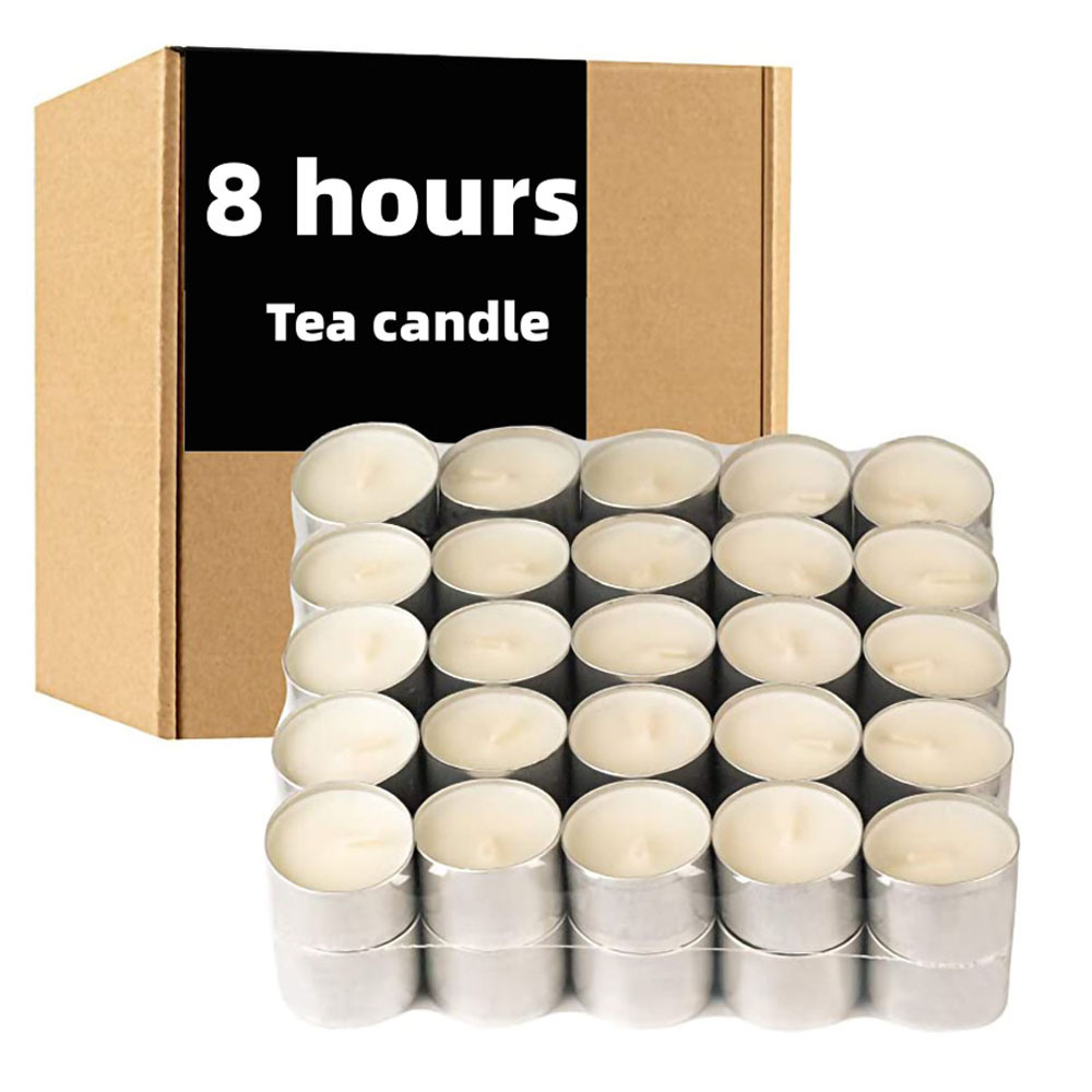 soy wax tea light candles Paraffin Wax  8 Hours burning Unscented Tea Lights 100/pkg White Tealight Candles