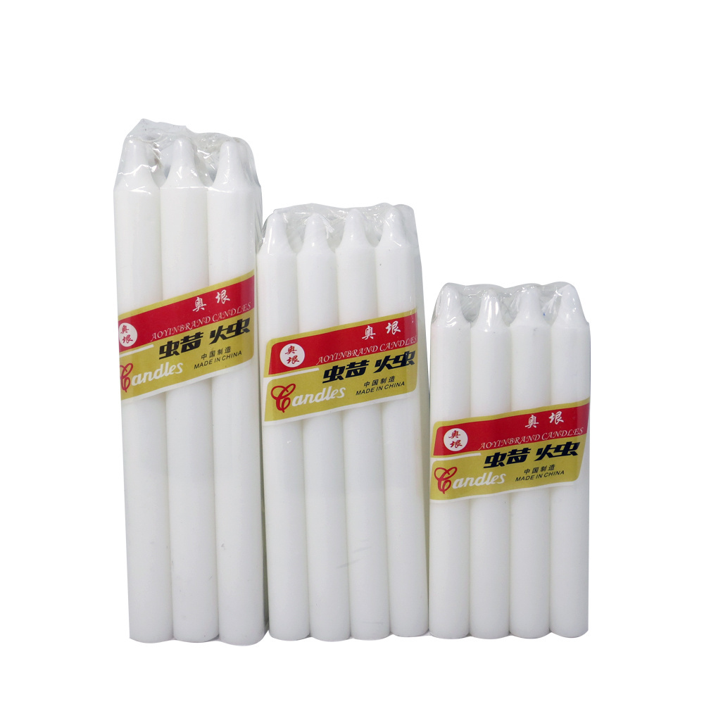 White and Colorful Dinner Taper Candles Cheap 22g Paraffin White Stick Candles Church