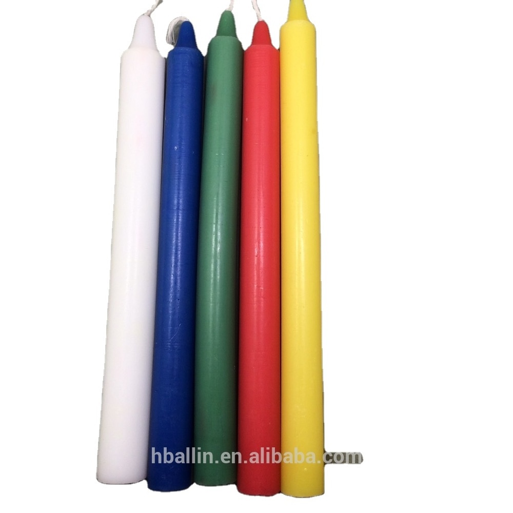 Colored Flameless Household Scented White Candle 28g Tapered Candle Stick 10 inch