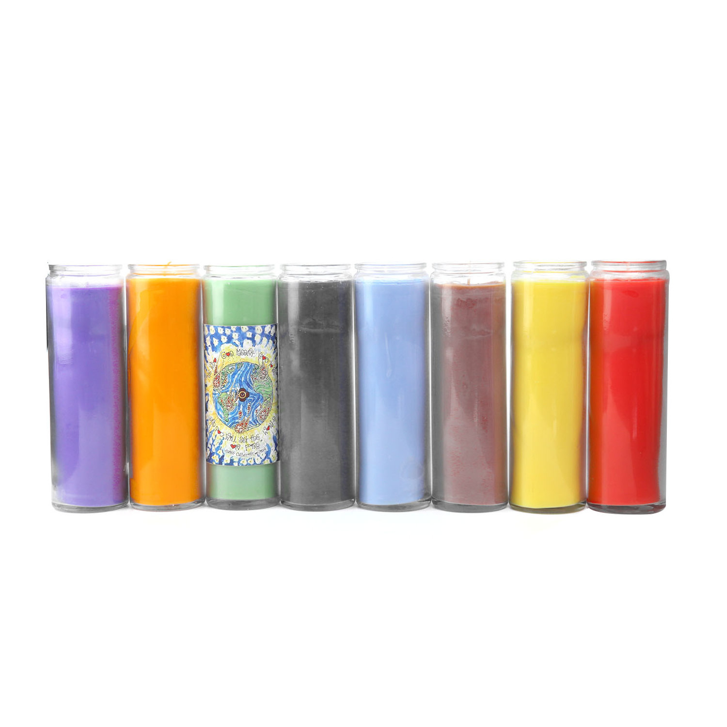 cheap colored  spiritual candles 7 days soy wax candles