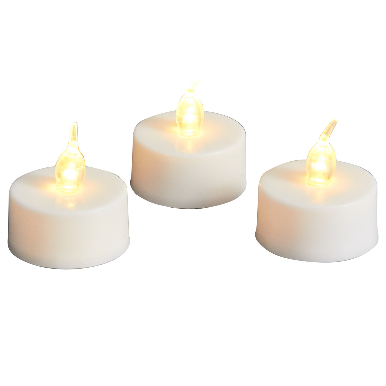 Battery White Tealight candles Yellow Flicker Flameless LED Round Small Electric Candles