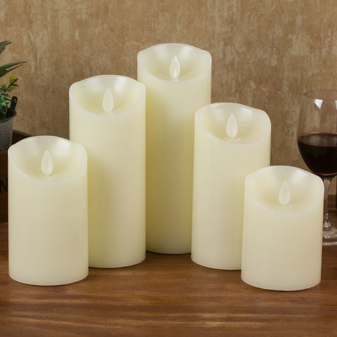 Real Wax Pillar Led Flickering Candles Battery Operated Flameless Candles 5