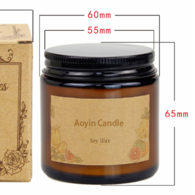 Home Scented Aromatherapy soy wax 24 hour Long lasting Amber Jar candles