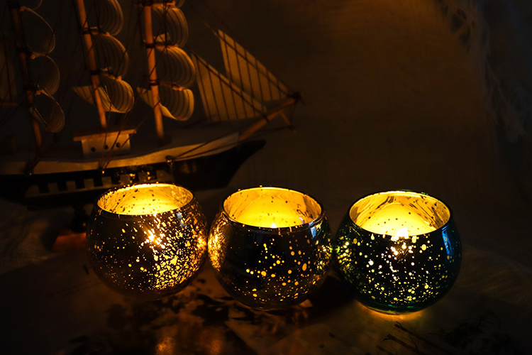 Modern Design Gold Mercury Bulk Clear Votive Tealight Candle Holders Glass Jars For Wedding Decor