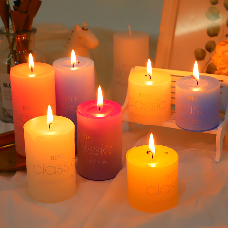 Home Hotels candle manufacturer velas Tasteless Smokeless Lighting pillar candles Column Wax Wedding Candle