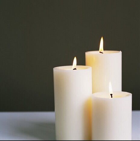 Hot Sale Unscented Pilllar Ivory White Candles 3