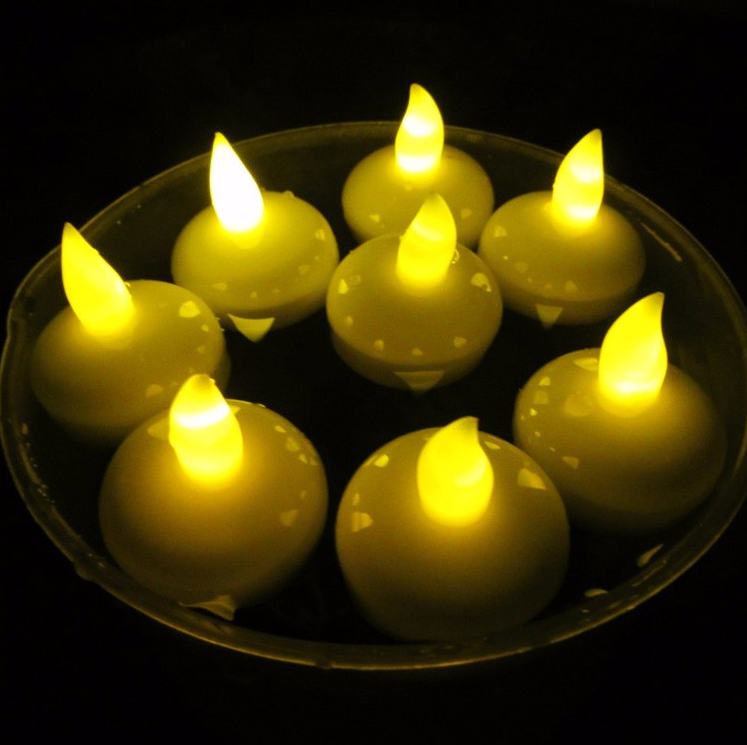 Dimmable water floating wax led tea light candle